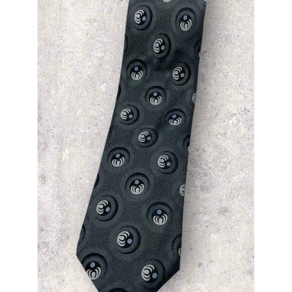 TED BAKER Silk Tie USA Gray Geometric W:3.5" EUC - Picture 6 of 6
